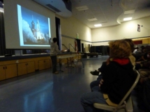 student presenting to boy scout group