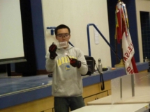 student presenting throttle demonstration